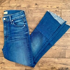 MOTHER Insider Crop Step Fray Blue Moon Jeans Women's Size 25